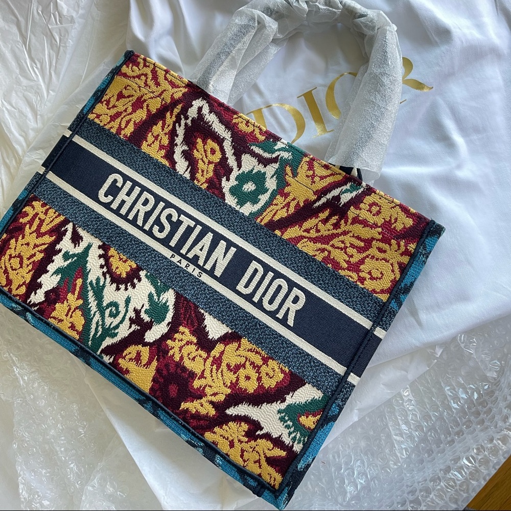 christian DIOR paisley small book tote multicolor